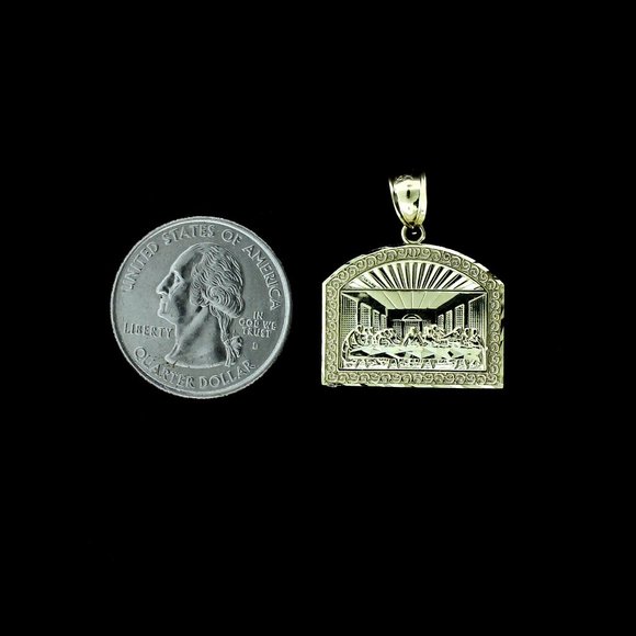 Real 10K Yellow Gold Large Apostles Last Supper Pendant - Picture 3 of 7